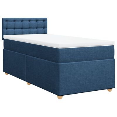 vidaXL Sommier à lattes de lit avec matelas Bleu 80x200 cm Tissu