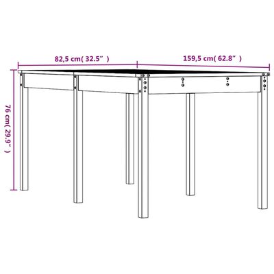 vidaXL Table de jardin 159,5x82,5x76 cm bois massif de douglas