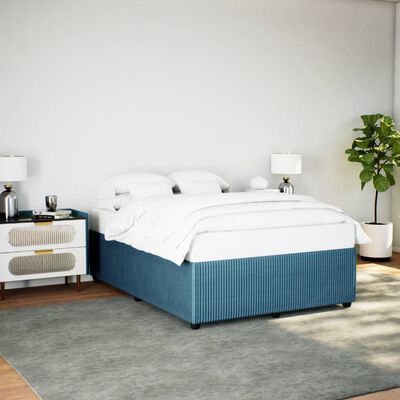 vidaXL Cadre de lit sans matelas bleu 140x190 cm velours