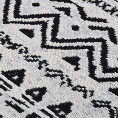 vidaXL Tapis Noir et blanc 100x200 cm Coton