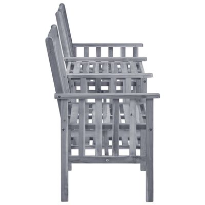 vidaXL Chaises de jardin avec table à thé et coussins Acacia solide