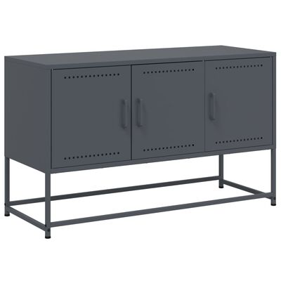 vidaXL Meuble TV anthracite 100,5x39x60,5 cm acier