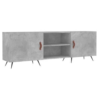 vidaXL Meuble TV gris béton 150x30x50 cm bois d'ingénierie