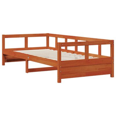 vidaXL Lit de jour sans matelas cire marron 80x200 cm bois pin massif