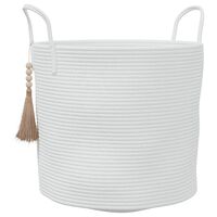 vidaXL Panier de rangement blanc Ø40x35 cm coton