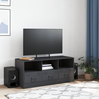 vidaXL Meuble TV anthracite 99x39x44 cm acier