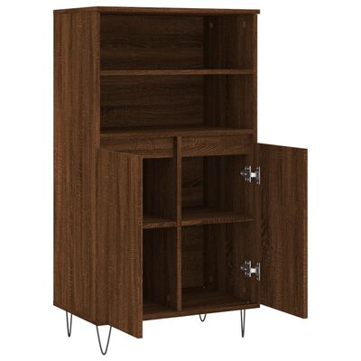 vidaXL Buffet haut Chêne marron 60x36x110 cm Bois d'ingénierie