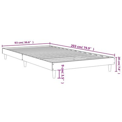 vidaXL Cadre de lit sans matelas chêne sonoma 90x200 cm