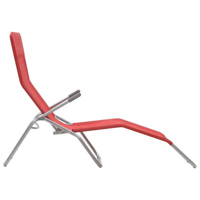 vidaXL Chaises longues pliables lot de 2 Textilène Rouge