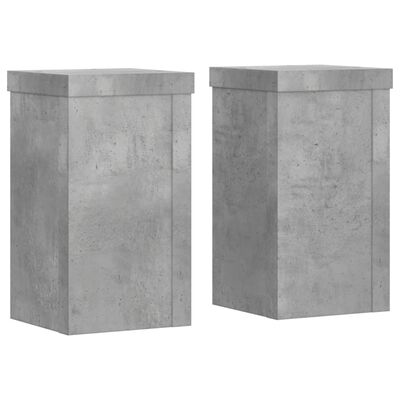 vidaXL Supports pour plantes 2 pcs gris béton bois d'ingénierie