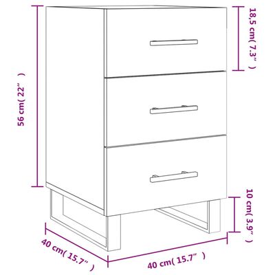 vidaXL Table de chevet chêne fumé 40x40x66 cm bois d'ingénierie