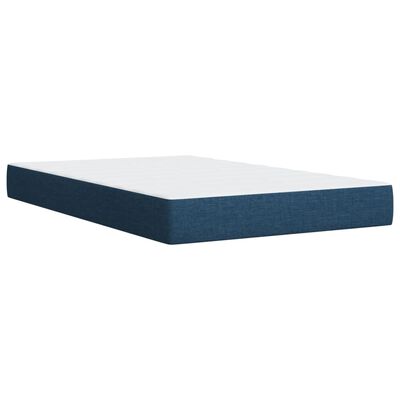 vidaXL Sommier à lattes de lit avec matelas Bleu 120x200 cm Tissu