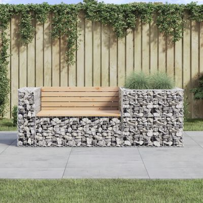 vidaXL Banc de jardin avec panier en gabion bois massif de pin