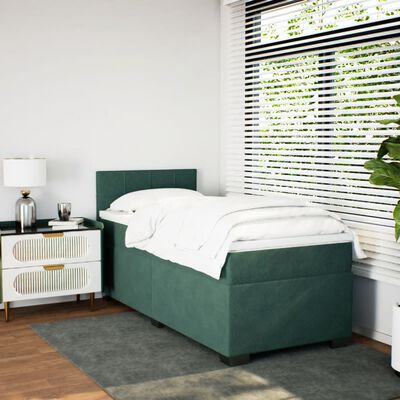 vidaXL Sommier à lattes de lit avec matelas Vert foncé 100x200 cm