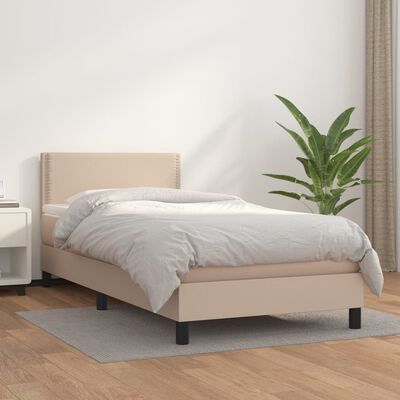 vidaXL Sommier à lattes de lit avec matelas Cappuccino 80x200 cm