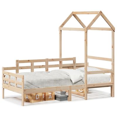 vidaXL Lit de jour avec toit sans matelas 90x200 cm bois massif