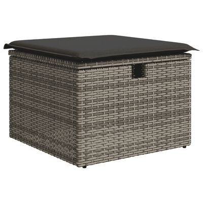 vidaXL Salon de jardin 8 pcs avec coussins gris résine tressée