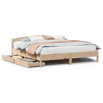 vidaXL Cadre de lit sans matelas 200x200 cm bois massif de pin