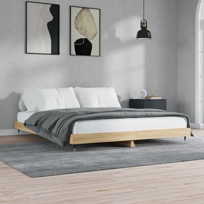 vidaXL Cadre de lit sans matelas chêne sonoma 200x200 cm