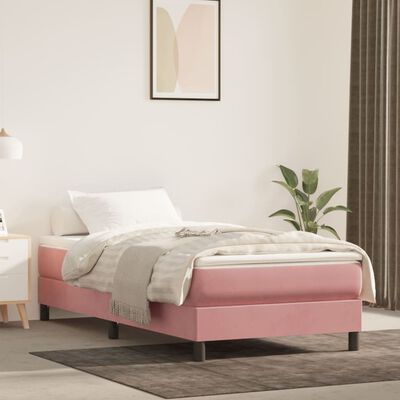 vidaXL Matelas de lit à ressorts ensachés Rose 90x190x20 cm Velours