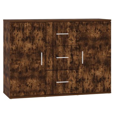 vidaXL Buffet Chêne fumé 91x29,5x65 cm Bois d'ingénierie