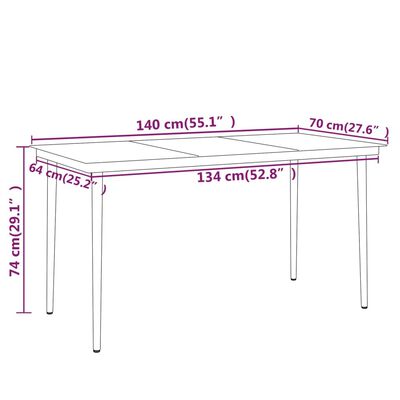 vidaXL Ensemble à manger de jardin 5 pcs Noir