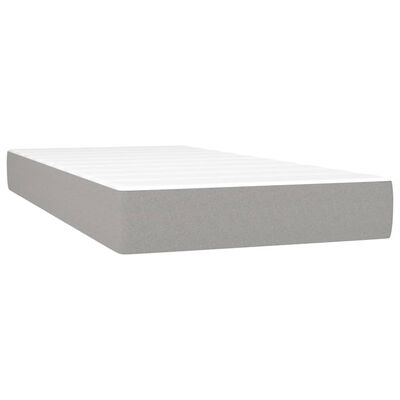 vidaXL Sommier à lattes de lit avec matelas et LED Gris clair 90x190cm