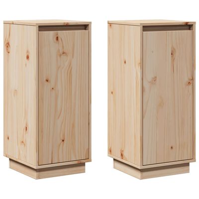 vidaXL Buffets 2 pcs 31,5x34x75 cm Bois massif de pin