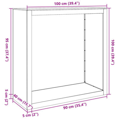 vidaXL Portant de bois de chauffage noir 100x40x100 cm acier