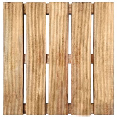 vidaXL Dalles de terrasse 6 pcs 50x50 cm Bois Marron