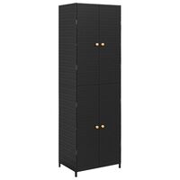 vidaXL Armoire de rangement de jardin Noir 59x40x180 cm Résine tressée