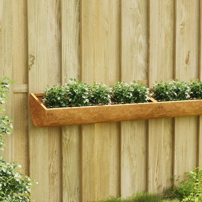 vidaXL Jardinière murale 50x16x10 cm acier corten