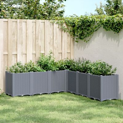 vidaXL Jardinière gris 160x160x53 cm polypropylène