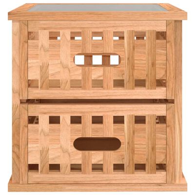 vidaXL Table de chevet 34x34x34 cm Bois massif de noyer