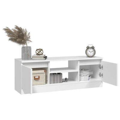 vidaXL Meuble TV avec porte Blanc 102x30x36 cm