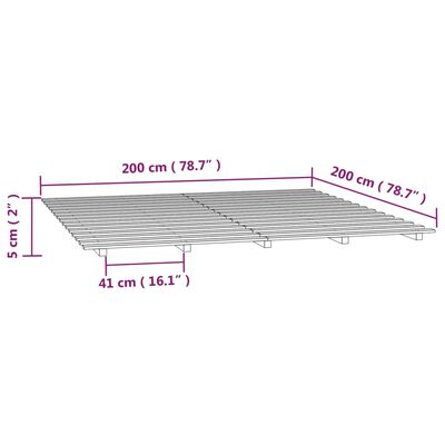 vidaXL Cadre de lit sans matelas 200x200 cm bois massif de pin