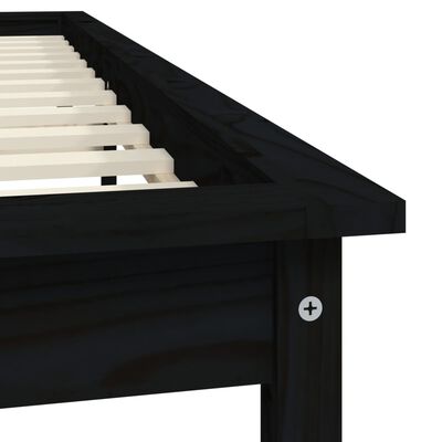 vidaXL Cadre de lit sans matelas noir 140x190 cm bois de pin massif