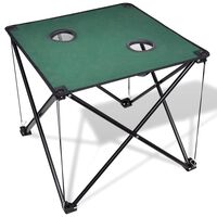 Table de camping pliante vert foncé