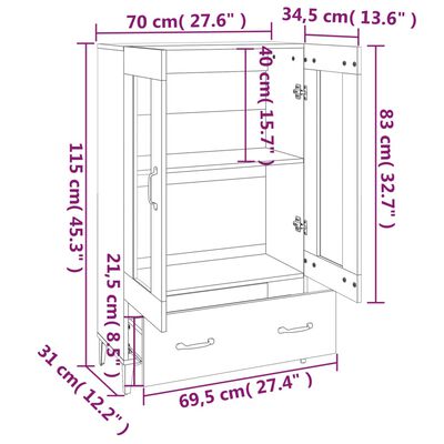 vidaXL Buffet Sonoma gris 70x31x115 cm Bois d'ingénierie