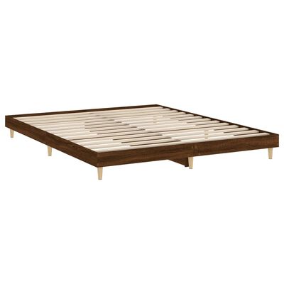 vidaXL Cadre de lit chêne marron 200x200 cm bois d'ingénierie