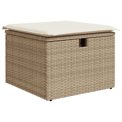 vidaXL Salon de jardin avec coussins 7 pcs beige résine tressée