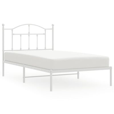 vidaXL Cadre de lit métal sans matelas et tête de lit blanc 100x190 cm