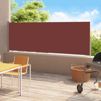 vidaXL Auvent latéral rétractable de patio 220x500 cm Marron