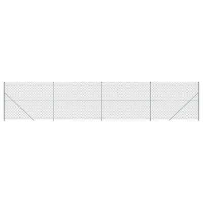 vidaXL Clôture en mailles de chaîne avec bride argenté 1,8x10 m