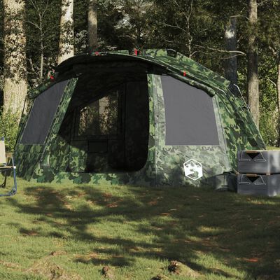 vidaXL Tente de pêche 5 personnes camouflage imperméable