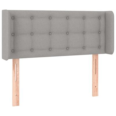 vidaXL Tête de lit à LED Gris clair 93x16x78/88 cm Tissu