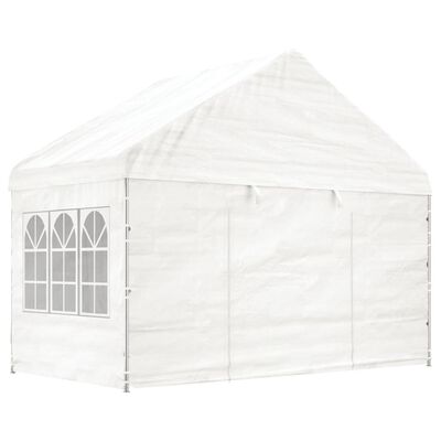 vidaXL Belvédère avec toit blanc 8,92x4,08x3,22 m polyéthylène