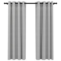 vidaXL Rideaux occultants Aspect lin avec œillets 2 pcs Gris 140x175cm