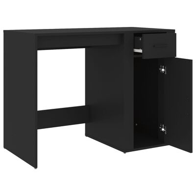 vidaXL Bureau Noir 100x49x75 cm Bois d'ingénierie