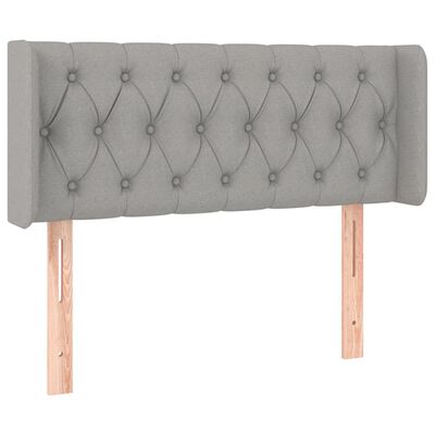 vidaXL Tête de lit à LED Gris clair 93x16x78/88 cm Tissu